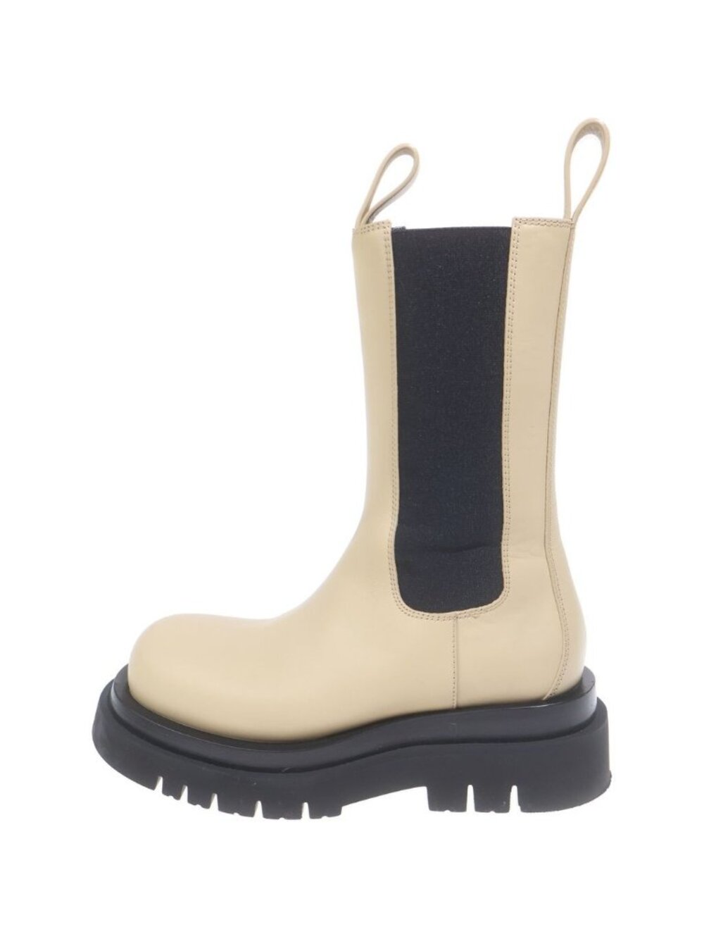 Bottega Veneta Lug Boots Rug Side Gore Leather Long Beige